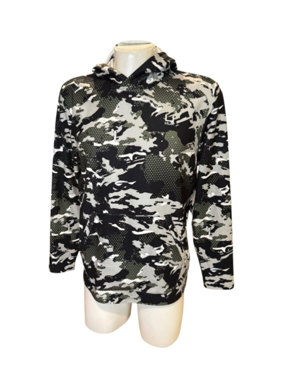 Men's Huk Camo Hoodie M Black Gray